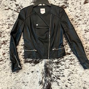 Faux black leather jacket